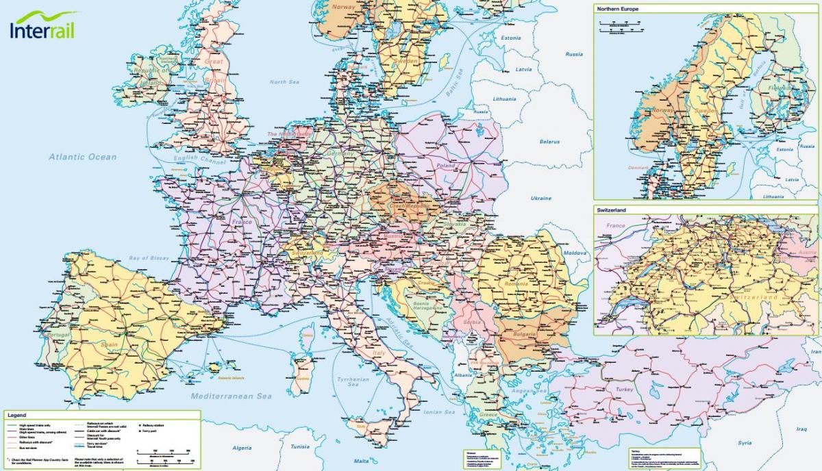 نقشه interrail سوئیس 