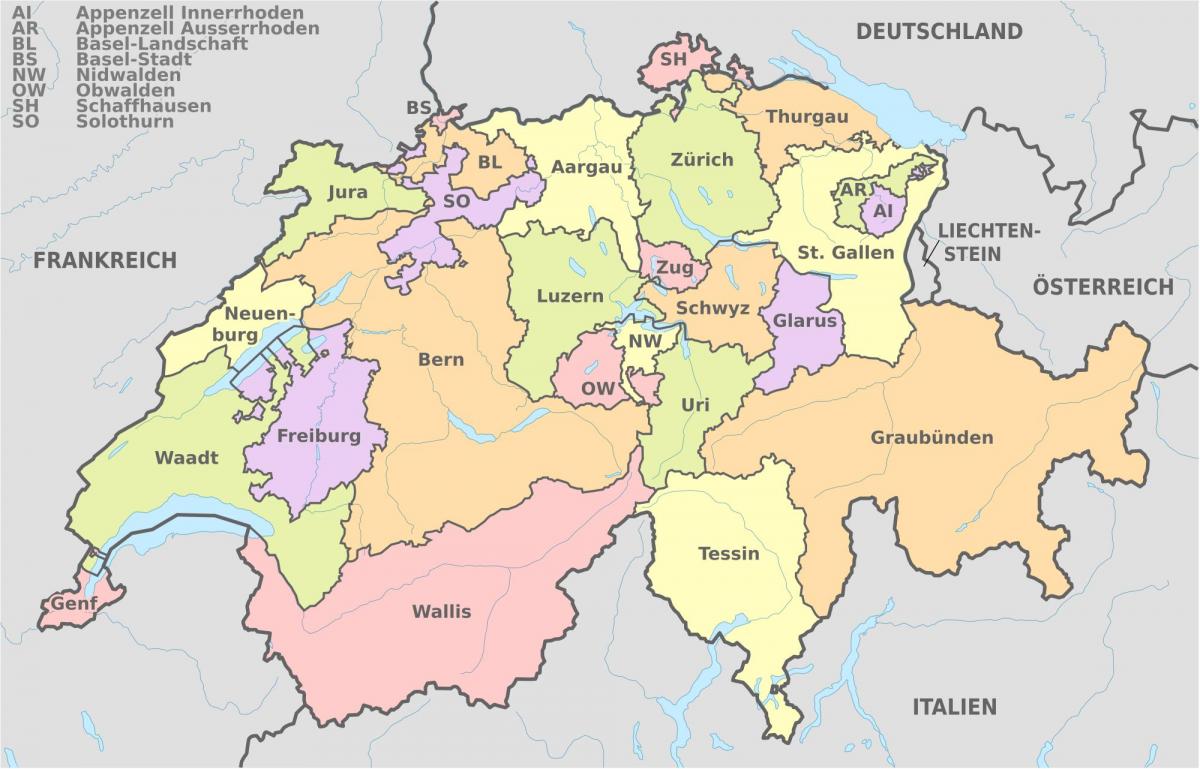 بازل نقشه سوئیس