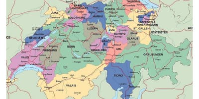 نقشه دقیق از سوئیس