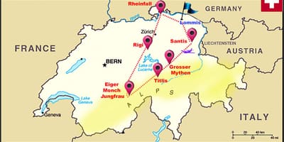 Jungfrau سوئیس نقشه